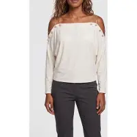 Guess Marciano GUESS Adri Top Pale Pearl Taglia: S | Maglie a manica lunga Outlet | Donna | Bianco