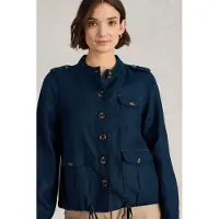 White Stuff Demi Utility Linen Jacket Dark Navy Taglia: 8 | Giacche militari Outlet | Donna | Bianco