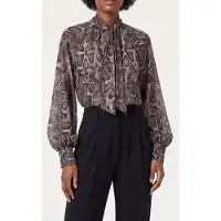 Guess Marciano GUESS Ls Audrine Bow Blous Phyton Natural Skin Taglia: S | Maglie a manica lunga Outlet | Donna