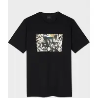 Paul Smith Mens Reg Fit T Shirt B&w Bike Black Taglia: XXL | Magliette basic Outlet | Uomo | Nero