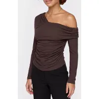 Guess Marciano GUESS Astrid Asymetric Dra Chocolate Brownie Taglia: L | Maglie a manica lunga Outlet | Donna | Marrone
