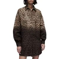 AllSaints Lily Leppo Shacket D Animal Brown Taglia: M | Sovracamicie Outlet | Donna | Marrone
