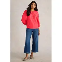 White Stuff Elise Dobby Mix Top Bright Pink Taglia: 6 | Maglie a manica lunga Outlet | Donna | Rosa