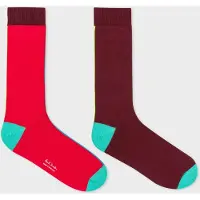 Paul Smith Men Sock Vertical Blk Burgundy/ Borde Taglia: OS | Calzini Outlet | Uomo | Marrone