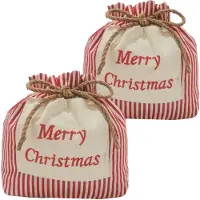 Sonstiges 2 sacchetti natalizi, calendario dell'Avvento, sacchetti in cotone con coulisse, 23x23 cm