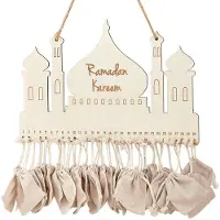 Sonstiges Calendario del Ramadan 2026 con 30 sacchetti in tessuto, chiusura in legno, design da 40x26,5 cm