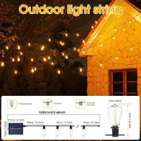 StarTech.com Catena luminosa solare - Illuminazione esterna ST38 - 12 metri - 30 lampadine LED a forma di uovo - Telecomando - Dimmerabile - Grado di protezione IP44