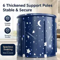 StarTech.com Vasca da bagno pieghevole - Senza coperchio - Portatile - In PVC - Isolamento a 6 strati - 65 x 65 cm - 2 fori di scarico
