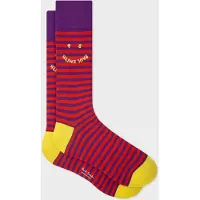 Paul Smith Men Sock Happy Stripe Dark Violet Taglia: OS | Calzini Outlet | Uomo | Viola