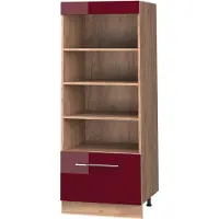 Vicco Scaffale da cucina Fame-Line Bordeaux lucido/Rovere dorato 60 cm, Model 62233