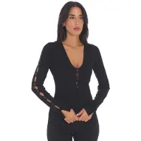 Twinset Maglia con tagli e borchie nera, colore nero