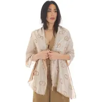 Twinset Sciarpa logata con lurex, colore cammello