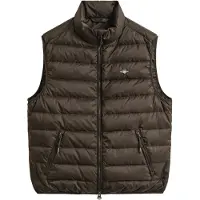 Gant per uomo. 7006637 Gilet di piuma leggero marrone (XL), Casual, Polister riciclato