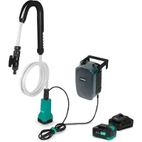 Vonroc Pompa per cisterna acqua piovana 20V - 80 W - 1800 l/h - 1,75 bar | batteria 4,0 Ah e caricabatterie inclusi