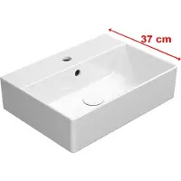 GSI Kube X - Lavabo 500x370 mm, con sfioratore, foro per rubinetto, ExtraGlaze, bianco 9447111