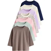 Next Maglietta crema / blu scuro / marrone / menta / lavanda / rosa