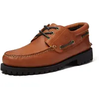 Timberland per uomo. TB0A2PDQAJW1 Mocassini in pelle Authentic marrone (44.5 W), Basso, Stringhe, Casual, Classico
