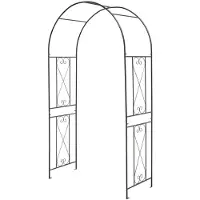 Costway Arco giardino metallo resistente piante rampicanti rose viti grigliato, Arco decorazioni matrimoni feste supporto piante cortile patio 220 cm