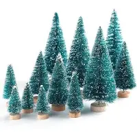 OEM Alberelli in sisal in miniatura con base in legno per decorazioni natalizie e lavori manuali.