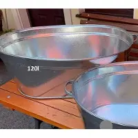 Sonstiges Vasca da bagno in zinco grande rotonda in metallo solido ovale capacità-120l