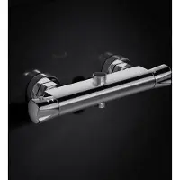 Markenlos Miscelatore termostatico per doccia con doppia uscita - 3/4" BSP - Cromato - Montaggio a parete