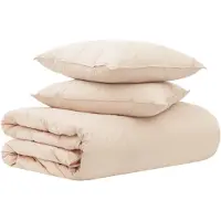 vidaXL Set di lenzuola , 2 pezzi, 200 x 220 cm, in kapok e poliestere, color beige
