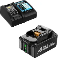 StarTech.com Batteria da 18V per Makita - Batteria di ricambio agli ioni di litio con caricabatterie - 8,0Ah (8000mAh) - 1 batteria + caricabatterie rapido da 4A - compatibile con BL1830, BL1815, BL1860, BL1840