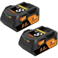 StarTech.com Set di 2 batterie da 18V, 8,0Ah - Batteria di ricambio agli ioni di litio - Compatibile con i modelli R840087, R840085, L1815R, L1850R, L1830R, R840083 - Per utensili elettrici senza fili
