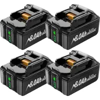 StarTech.com Batteria 18V - Batteria di ricambio BL1830 agli ioni di litio - 8000mAh, alta capacità - Compatibile con BL1815, BL1840, BL1860 - Per utensili a batteria - Confezione da 4