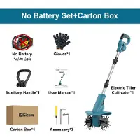 StarTech.com Fresatrice elettrica per giardino – Coltivatore senza spazzole – Per batteria da 18 V – Senza batteria – Senza alimentatore – Attrezzo per il giardino