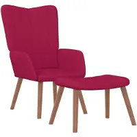 Super Merchant Poltrona relax con sgabello in velluto rosso vino