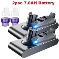 StarTech.com Aspirapolvere senza fili V11 - Batteria di ricambio agli ioni di litio - 7000mAh, 25,2V - Confezione da 2 con filtro - Compatibile con V11, SV15, SV16