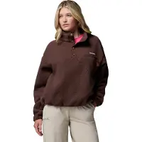 Columbia - Pile con collo alto e mezza chiusura a pressione - Helvetia II Cropped Half Snap Fleece Tobacco per Donne in Nylon - Taglia XL - Marrone