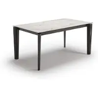 STONES Tavolo allungabile Horus con piano in Vetroceramica su vetro marmo calacatta oro e struttura in metallo bronzo 160-240 cm - Design Moderno