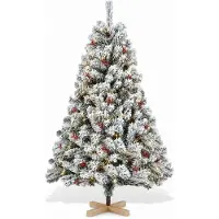 HOMAVO Sapin de Noël artificiel 150 cm à LED, idéal pour maison, jardin, hôtel et fêtes