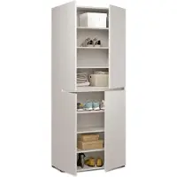 Dmora Arro - Armadio Multiuso Grande, 80x195h cm Grigio Chiaro, 7 Ripiani Italy