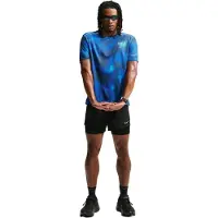 Nike Dri-Fit UV Miler AOP S/S Maglia da corsa Uomo (XL, blu)
