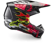 Alpinestars Casco S-M5 Rash ECE 22.06 Dark Gray Bright Red Glossy