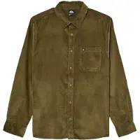 Quiksilver - Camicia in velluto a coste - Smoke Trail Cord Shirt Grape Leaf per Uomo in Cotone - Taglia M - Kaki