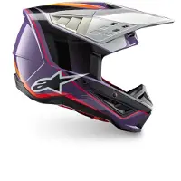 Alpinestars Casco S-M5 Sail ECE 22.06 Violet Black Silver Glossy, Taglia: XL