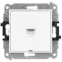 Karlik ICON, presa di rete singola, 1xRJ45, bianco opaco