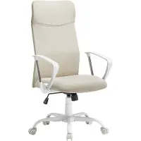 Songmics Poltrona direzionale (1 pz.), rivestimento in rete traspirante, beige cappuccino