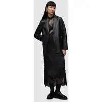 AllSaints Corinna Bonded Blazer Black Taglia: 8 | Giacche di pelle Outlet | Donna | Nero