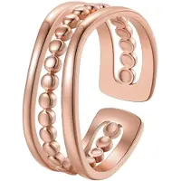 Hey Happiness Anello 'Layered Bead' oro rosé