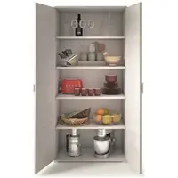 Dmora Armadio Multiuso 2 Ante Aliosha 45x195h cm Bianco, 2 Ante 5 Vani Italy
