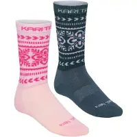 Kari Traa Women's Puffin Sock 2 Pack Calze merino Donna (36/37, fuchsia/blu)