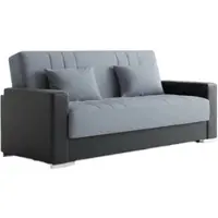 Dmora Divano Letto 3 Posti Arix 96x230 cm Nero, Contenitore Reclinabile