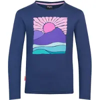TROLLKIDS Girl's Falketind Longsleeve Maglia a manica lunga Bambini (140, blu)