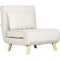 HOMCOM Poltrona letto , letto pieghevole con funzione letto, cuscino lombare, per soggiorno
