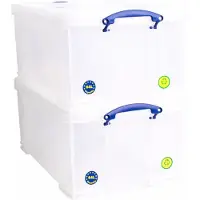 Merkloos Set di 2 contenitori trasparenti da 64 litri